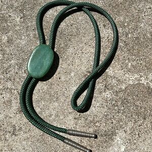 Late 60s era, green sparkly stone men’s bolo tie